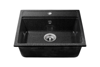 Кухонная мойка Grantop Geos прямоугольная, 560x500 мм, черный GT1356BL