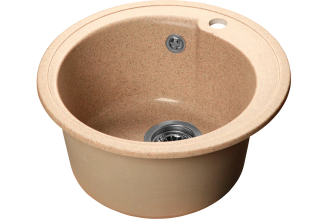 Круглая мойка SANTREK AQUA PRO ROUND SA-R450 313556, 443 мм, песок-302, с сифоном