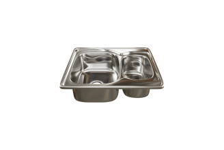 Врезная мойка MIXLINE 538196 50х63х18 см, 2 чаши, с сифоном