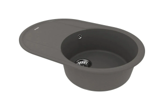 Кухонная мойка Lemark LACHA 760 из кварцгранита, серый шелк 9910059