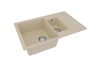 Кухонная мойка Lemark RAMZA 760 из кварцгранита, бежевая 9910038