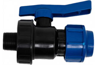 Компрессионный кран для ПЭ труб LAMMIN нр 25x3/4" Lm34105025020