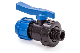 Компрессионный кран для ПЭ труб LAMMIN нр 32x1" Lm34105032025