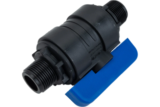 Компрессионный шаровой кран VALFEX ПНД НР/НР резьба разборный 3/4"-3/4"Ду16 1210216034034