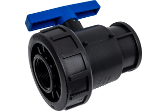 Компрессионный шаровой кран VALFEX ПНД ВН/ВН резьба разборный 2"-1 1/2" Ду46 1210011200112