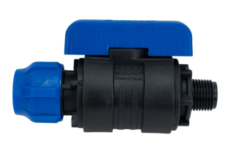 Шаровой кран VALFEX ПНД компрессионный цанга - наружная резьба, разборный 20x1/2" 1210012620012