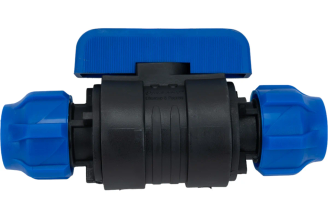 Шаровой кран VALFEX ПНД компрессионный цанга - цанга разборный 20x20 121001232020