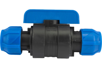 Шаровой кран VALFEX ПНД компрессионный цанга - цанга разборный 25x25 121001232525