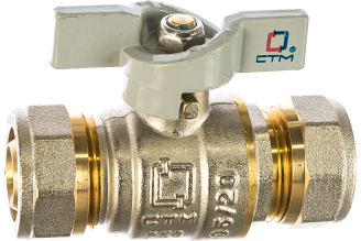 Шаровой кран для воды СТМ СТАНДАРТ 20х20, ц/ц, бабочка CWPB2020