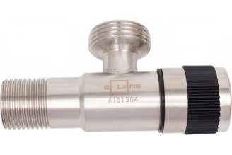 Приборный кран Solone DF-1043, латунный угловой 1/2M-3/4M