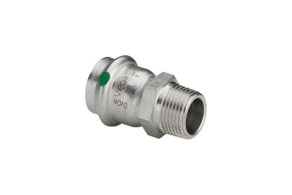 Переход VIEGA Sanpress Inox НР 18х3/4 с SC-Contur, нержавеющая сталь 436476