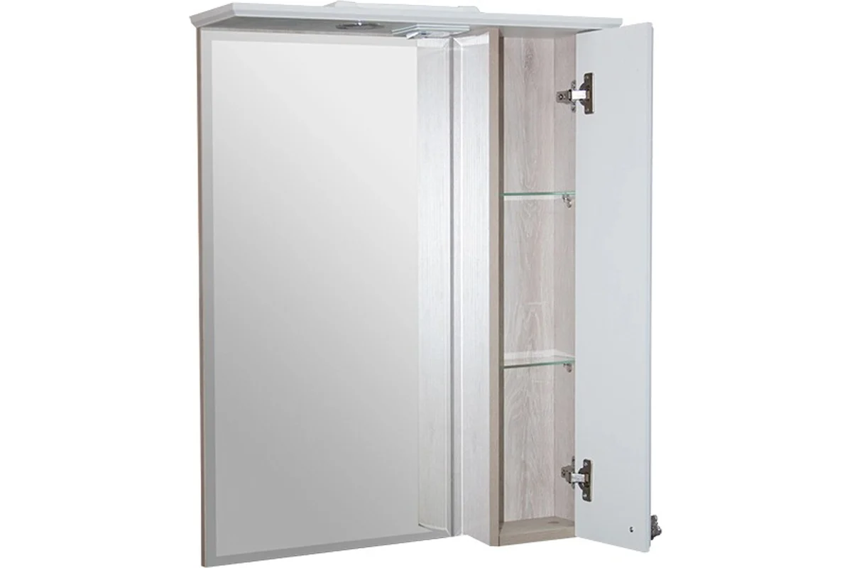 Зеркальный шкаф MIXLINE "ВЕРСАЛЬ-55" белое дерево правый с подсветкой ПВХ 554989