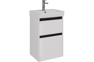 Тумба Lemark COMBI 45 см под 1 раковину, черная планка, LM03C45T-black