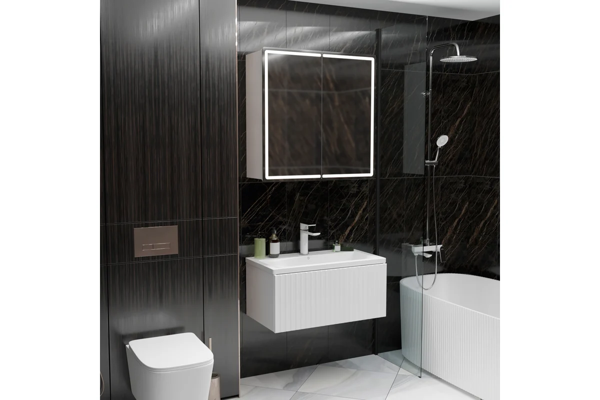 Тумба для ванной MIXLINE "ВЕКТОР-80" подвесная, под раковину Марго-80 ПВХ 554819