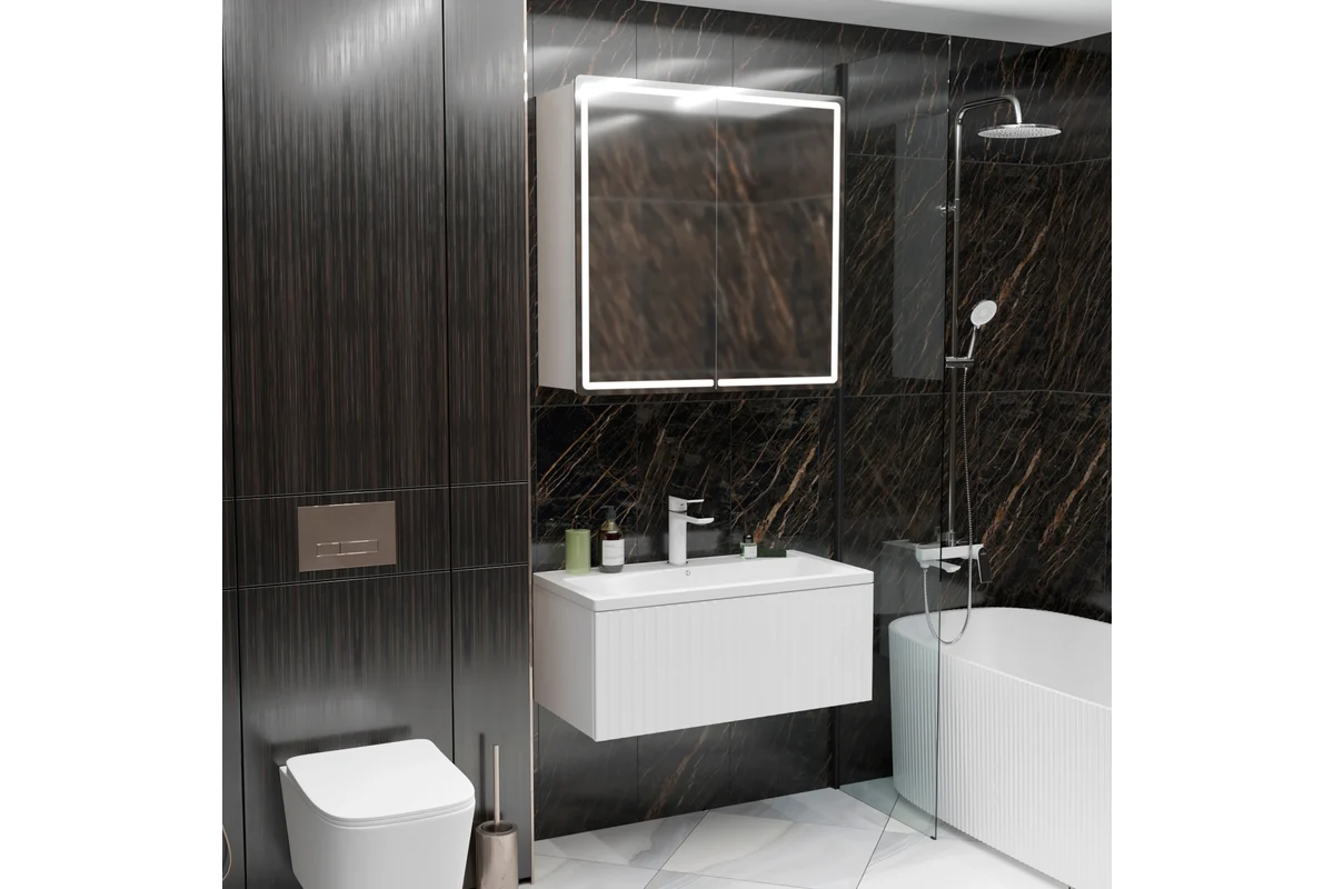 Тумба для ванной MIXLINE "ВЕКТОР-90" подвесная, под раковину Марго-90 ПВХ 554820