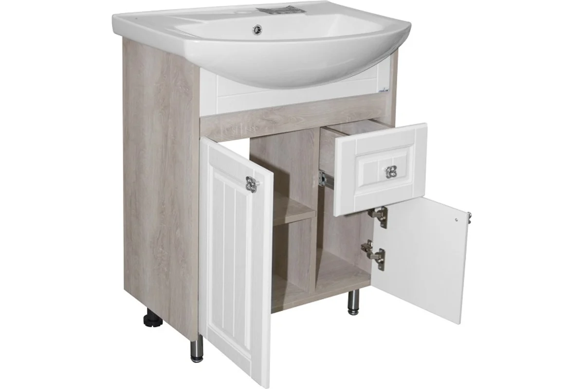 Тумба для ванной MIXLINE "ВЕРСАЛЬ-55" белое дерево под раковину Элеганс-55 Rosa ПВХ 554988