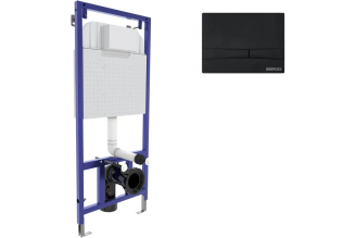 Инсталляция для скрытого монтажа унитаза Berges NOVUM кнопка F5 Soft Touch, черная 040255