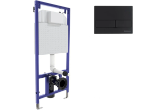 Инсталляция для скрытого монтажа унитаза BERGES NOVUM кнопка L5 Soft Touch черная 549549 040215