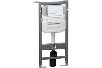 Система инсталляции для унитазов Ceramicanova Envision с кнопкой смыва Flat, белая, с креплениями CN1002W