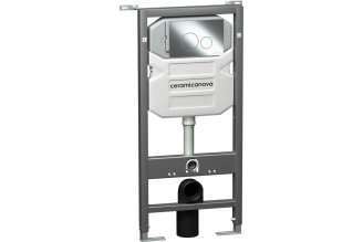 Система инсталляции для унитазов Ceramicanova Envision с кнопкой смыва Round, хром, с креплениями CN1001CH