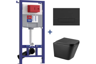 Комплект 3 в 1 Lemark PENEDA EXPERT 100122236 с черным унитазом FLOREX Торнадо