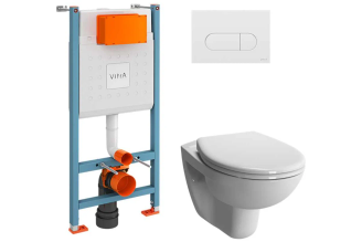 Комплект с унитазом Vitra Normus L-box, белая панель смыва 9773B003-7207
