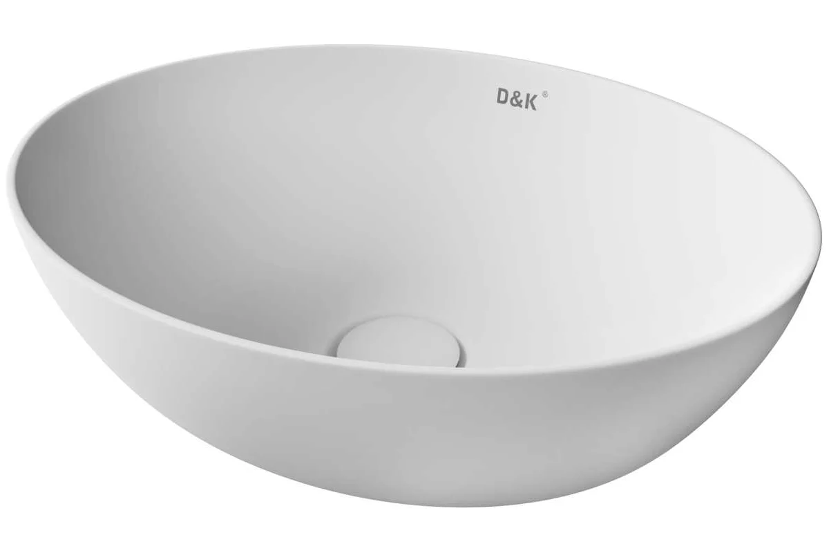 Раковина накладная D&K Matrix 410х335х145 мм, матовый белый DT1390708