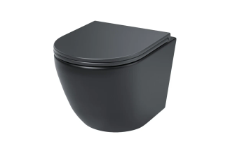 Подвесной унитаз IDDIS безободковый чёрный матовый Blanco BLAR3BMi25