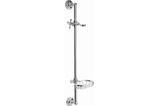 Душевая штанга D-Lin D63562 с мыльницей и держателем, латунь, хром
