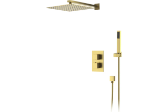 Встраиваемая термостатическая душевая система для душа D&K Bayern.Liszt матовое золото DA2515707A04