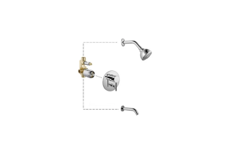 Душевой комплект Haiba HB80297-2 со скрытым смесителем и изливом