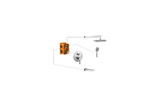 Душевой комплект Haiba HB81088-3 со скрытым смесителем и изливом