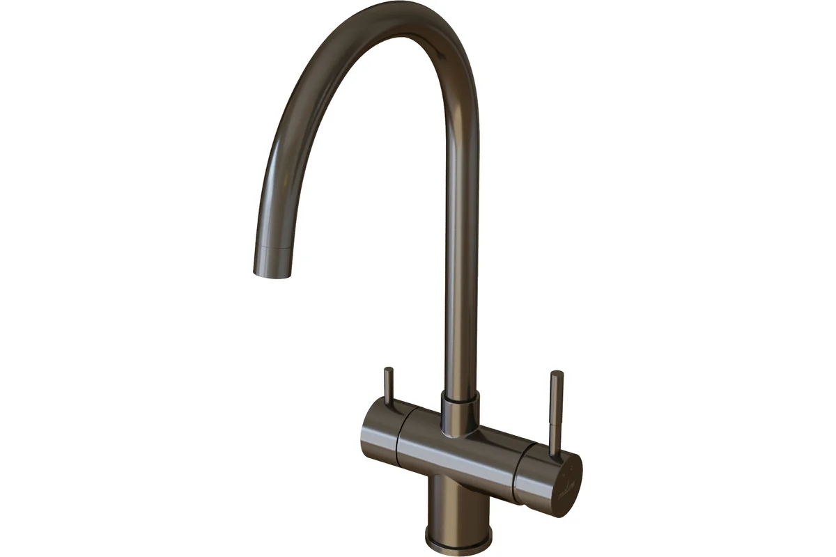 Смеситель для кухни MIXLINE 35k MLSS-0326BL трубчатый излив, подкл.к фильтру, черный графит 553826