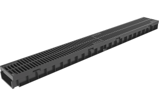 Пластиковый лоток Gidrolica Light h55, с пластиковой решеткой класса а15 08097