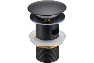 Донный клапан для раковины MILACIO Ultra с переливом 050 чёрный матовый MCU.050.MB