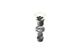 Точечный трап Pestan Confluo Standard 15×15 Black Glass Gold 13000166