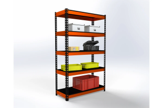 Стеллаж ООО Металекс Metalex HARD 2200x1400x500 мм, 5 полок, оранжево-чёрный 106083