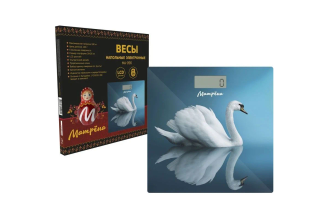 Напольные электронные весы Матрёна МА-090 лебедь стеклянная поверхность, 180 кг 007270