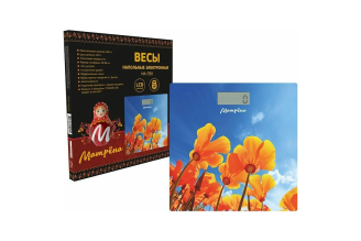 Напольные электронные весы Матрёна МА-090 лютики стеклянная поверхность, 180 кг 007837