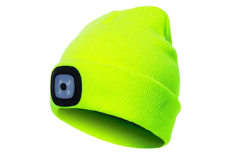 Шапка с фонарем КОСМОС желтая, универсальный размер, съемный фонарь, 3 уровня яркости KOCHat_w