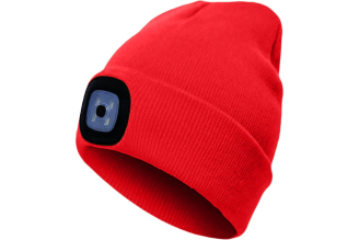Шапка с фонарем КОСМОС красная KOCHat_red