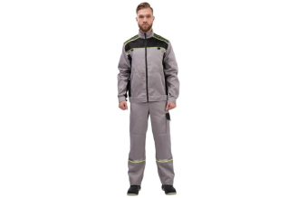 Мужской костюм ООО Комус л26-КПК серый/черный, р.60-62, рост 182-188, 1002335