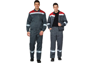 Костюм мужской " Пантеон" Прабо т.серый/красный р-р 48-50/182-188 30075