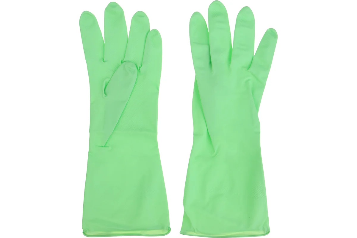 Перчатки нитриловые, хозяйственные VETTA размер M, зеленые 447-014