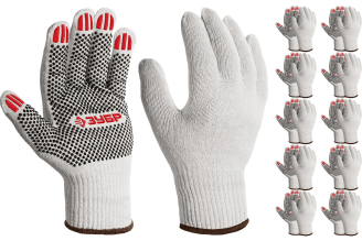 Перчатки с ПВХ покрытием (точка) ЗУБР Оптима XL (10), х/б, 10 класс, 10 пар 11440-XL10