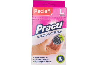 Виниловые перчатки Paclan PRACTI, размер L, 407552А
