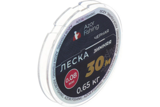 Зимняя леска AZOR FISHING 30м, 0.08мм, 1.60кг, черная 124-015