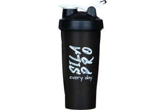 Шейкер спортивный SILAPRO 600 мл, 22х10 см, РР, нержавеющая сталь, черный 088-029