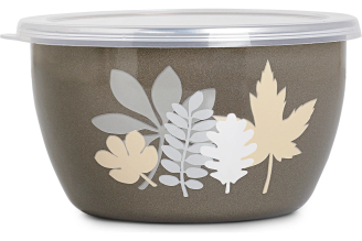 Эмалированная миска METROT Осенняя соната с пластиковой крышкой 348609