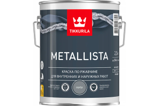 Краска Tikkurila METALLISTA по ржавчине 3 в 1 глянцевая серебристая 2.5 л 700011710